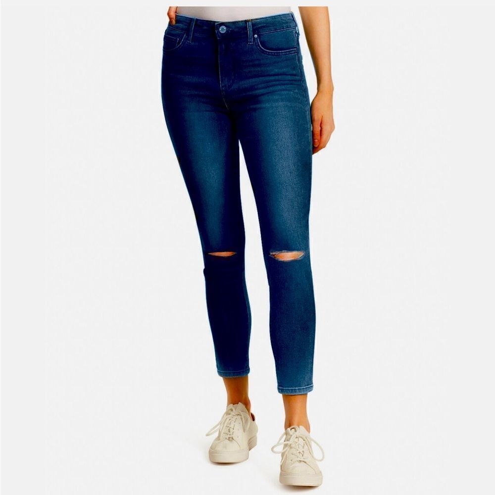 William Rast Women Blue Sculpted High Rise Slim Skinny Denim Ankle Jeans